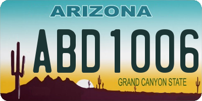 AZ license plate ABD1006
