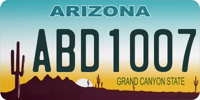 AZ license plate ABD1007