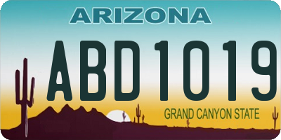 AZ license plate ABD1019