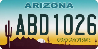 AZ license plate ABD1026