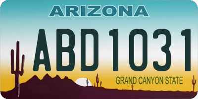 AZ license plate ABD1031