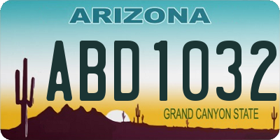 AZ license plate ABD1032