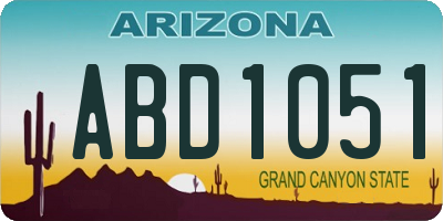 AZ license plate ABD1051