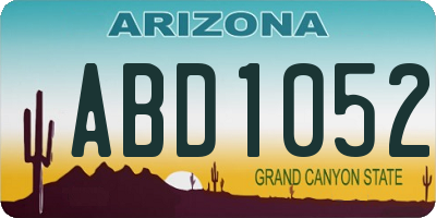 AZ license plate ABD1052