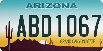 AZ license plate ABD1067