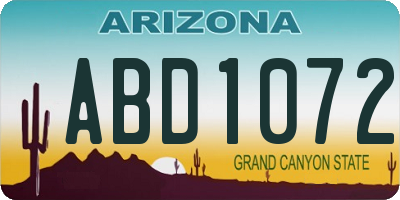 AZ license plate ABD1072