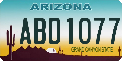 AZ license plate ABD1077