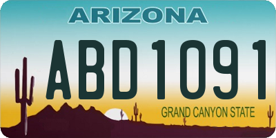 AZ license plate ABD1091