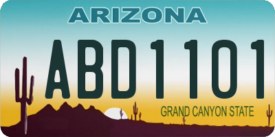 AZ license plate ABD1101