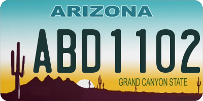 AZ license plate ABD1102