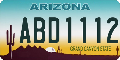 AZ license plate ABD1112