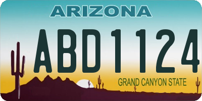 AZ license plate ABD1124