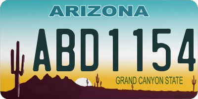 AZ license plate ABD1154