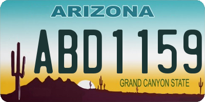 AZ license plate ABD1159