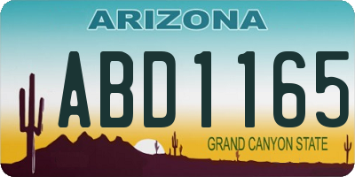 AZ license plate ABD1165