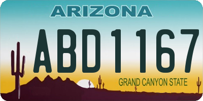 AZ license plate ABD1167