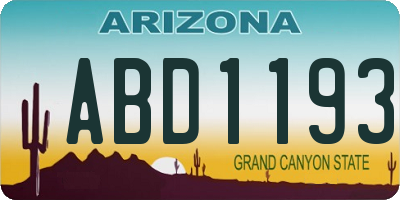 AZ license plate ABD1193