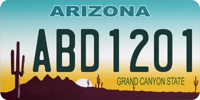 AZ license plate ABD1201