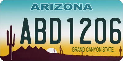 AZ license plate ABD1206