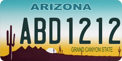 AZ license plate ABD1212
