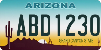 AZ license plate ABD1230
