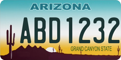 AZ license plate ABD1232