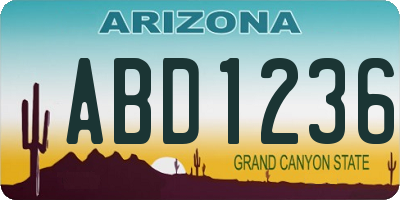 AZ license plate ABD1236