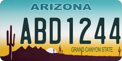 AZ license plate ABD1244