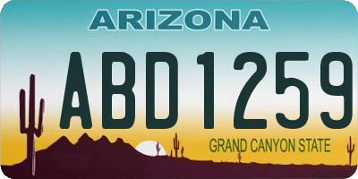 AZ license plate ABD1259