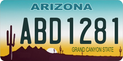 AZ license plate ABD1281