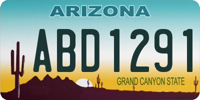 AZ license plate ABD1291