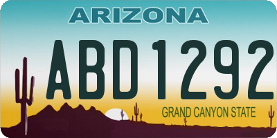 AZ license plate ABD1292