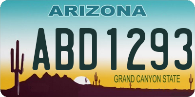 AZ license plate ABD1293
