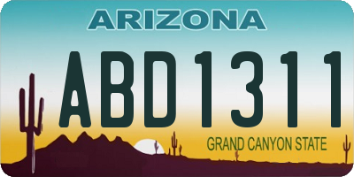 AZ license plate ABD1311