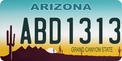AZ license plate ABD1313