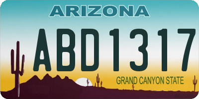 AZ license plate ABD1317