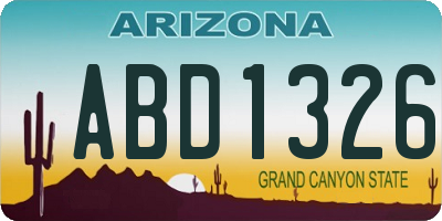 AZ license plate ABD1326