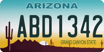 AZ license plate ABD1342