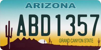 AZ license plate ABD1357
