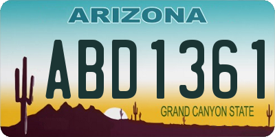 AZ license plate ABD1361