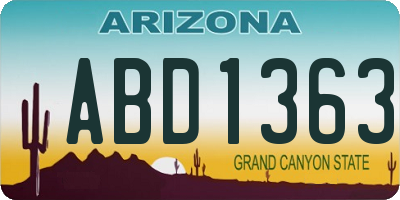 AZ license plate ABD1363