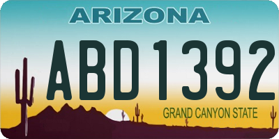 AZ license plate ABD1392