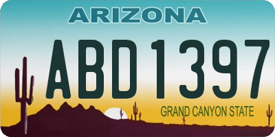 AZ license plate ABD1397