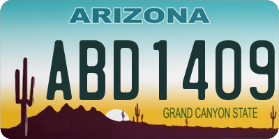 AZ license plate ABD1409