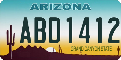 AZ license plate ABD1412