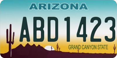 AZ license plate ABD1423