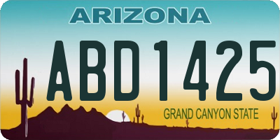 AZ license plate ABD1425