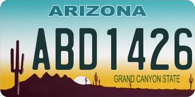 AZ license plate ABD1426