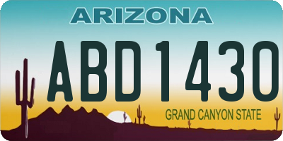 AZ license plate ABD1430