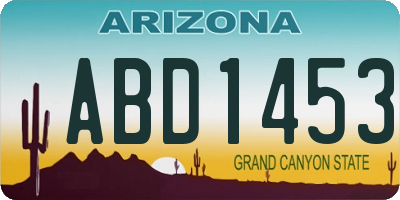 AZ license plate ABD1453